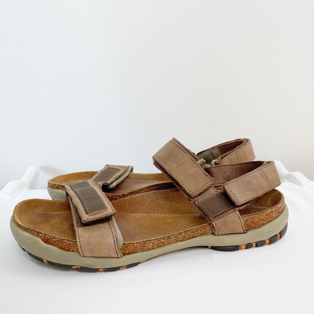 Naot Teva Ryder Sandal Strappy Men's Size 44 Leather Adjustable Brown Military